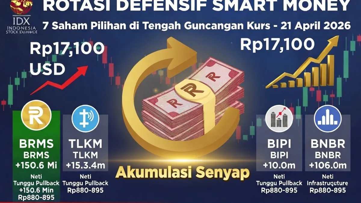 7 Saham Pilihan di Tengah Guncangan Kurs dan Rotasi Defensif "Smart Money" 21 April 2026
